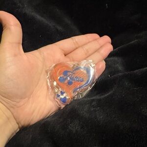 Heart-Shaped Orange and Blue Keychain